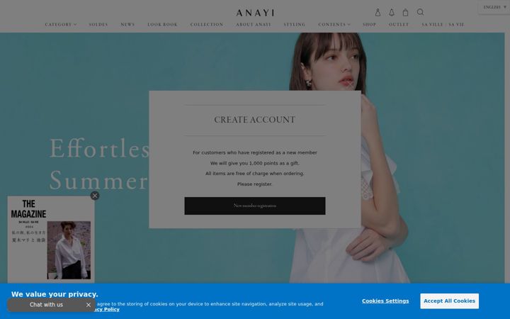 Skærmbillede af anayi.com