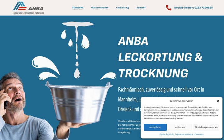 Screenshot of anba-leckortung.de