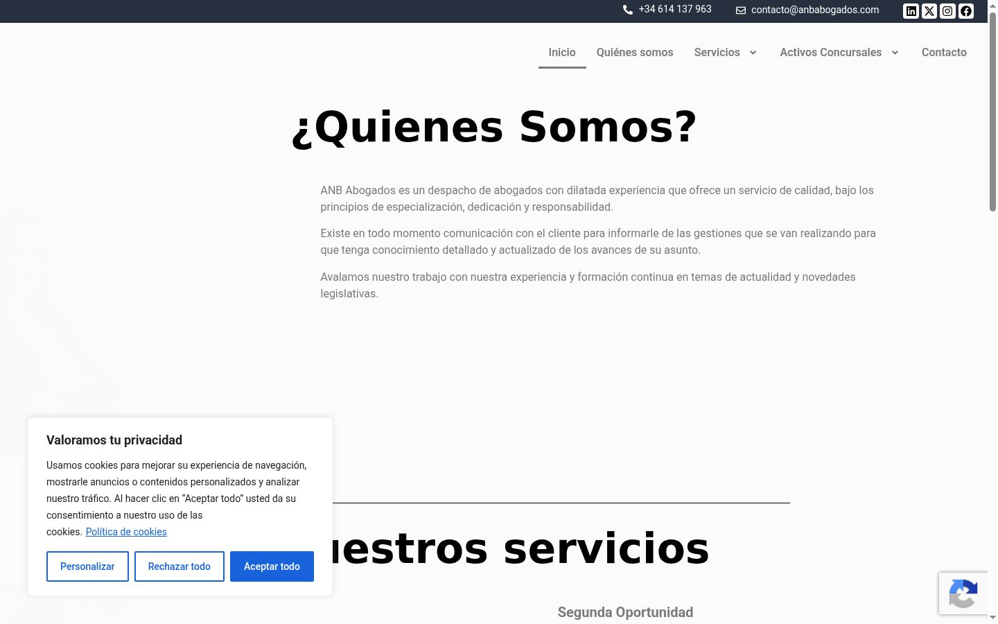 Screenshot of the consent banner shown before any interaction