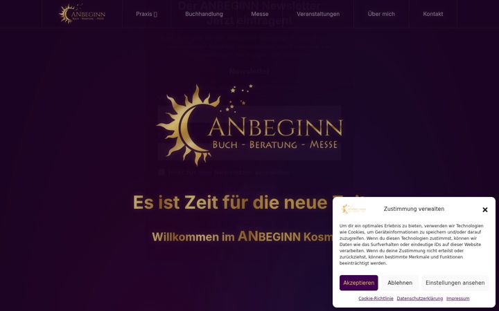 Screenshot of anbeginn.de