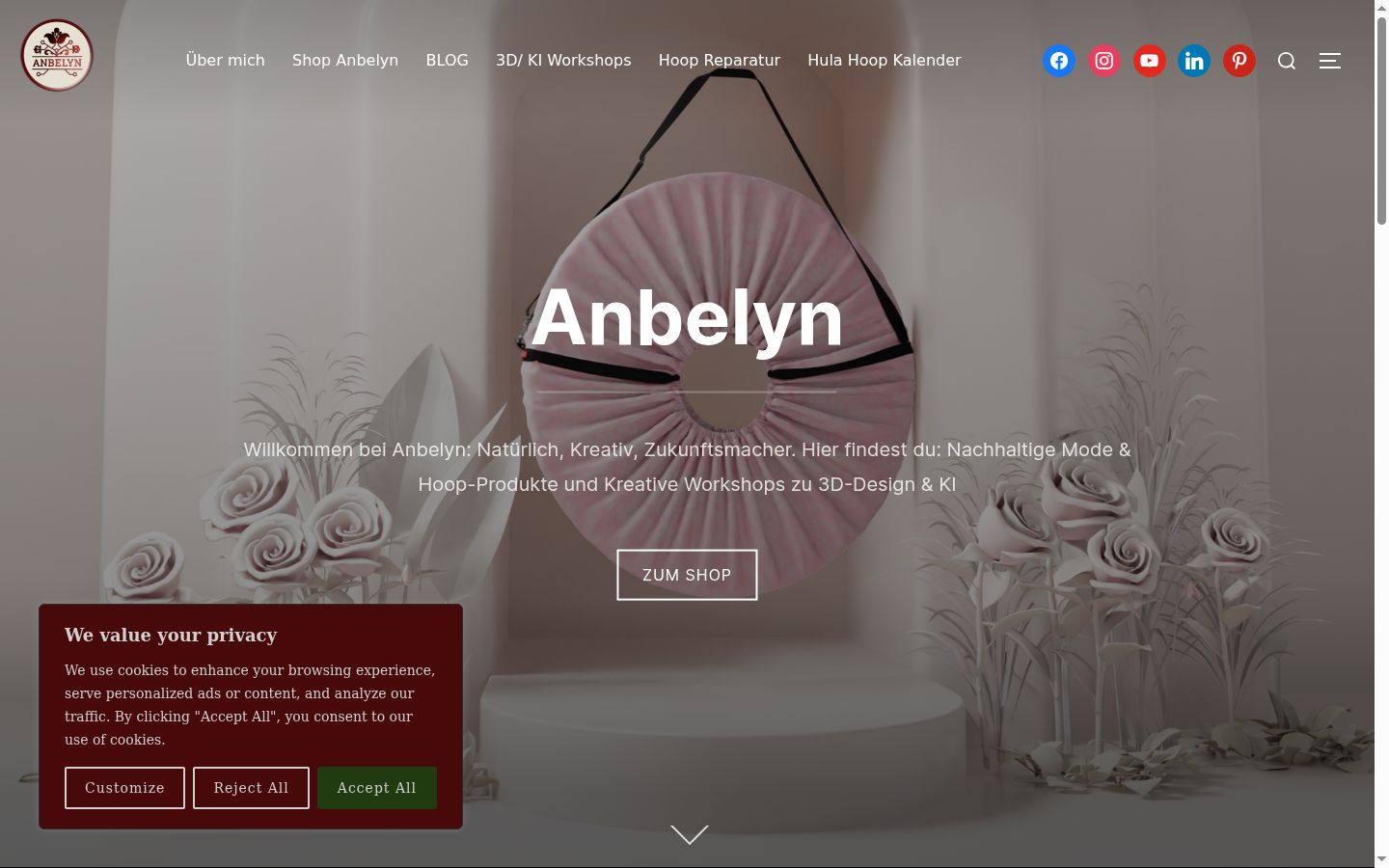 Screenshot of the consent banner shown before any interaction