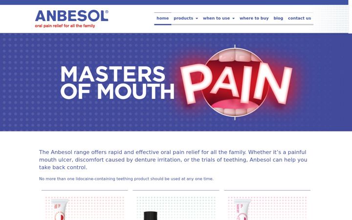 Screenshot of anbesol.co.uk