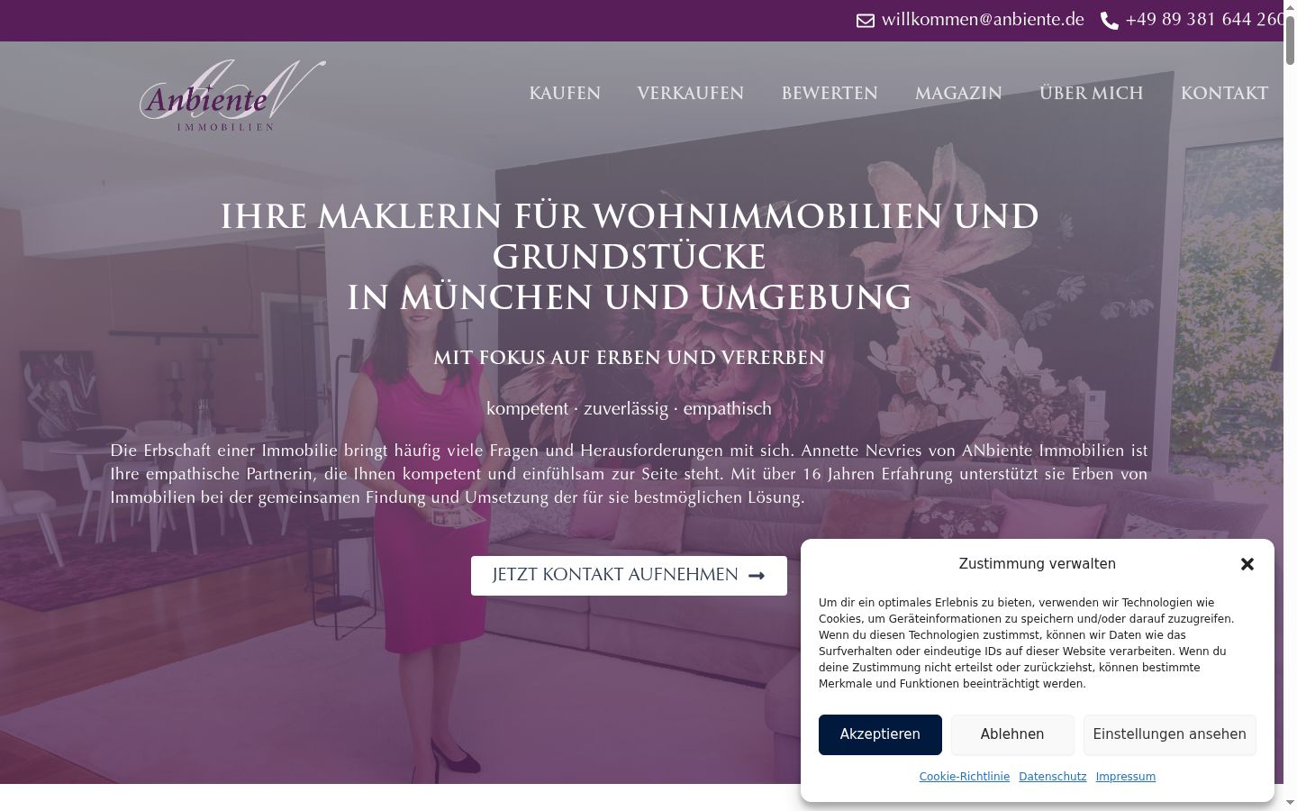 Screenshot of the consent banner shown before any interaction