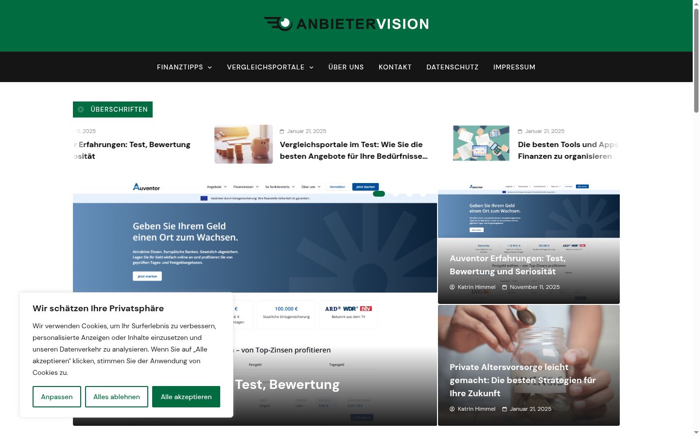 Screenshot of the consent banner shown before any interaction