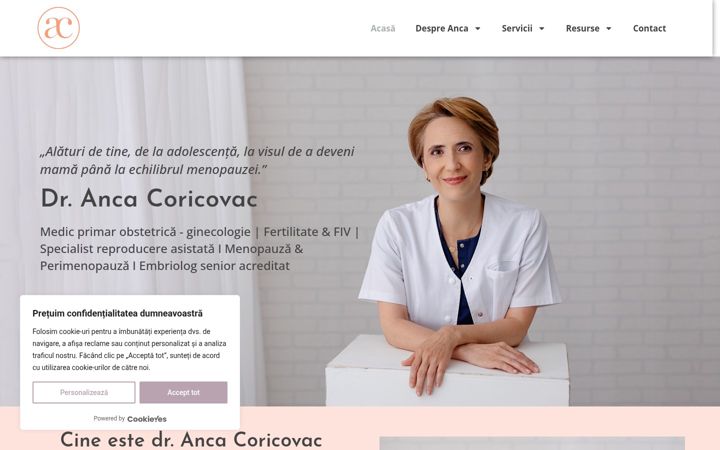 Screenshot of ancacoricovac.ro