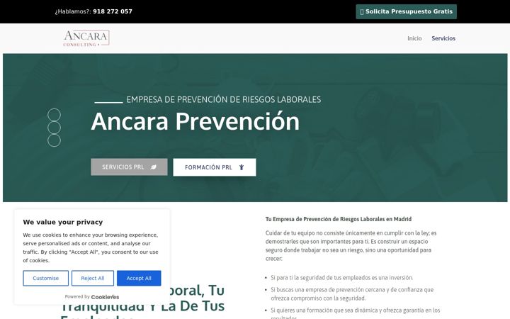 Екранна снимка на ancaraprevencion.es