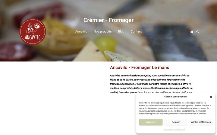 Skjámynd af ancavilo.fr