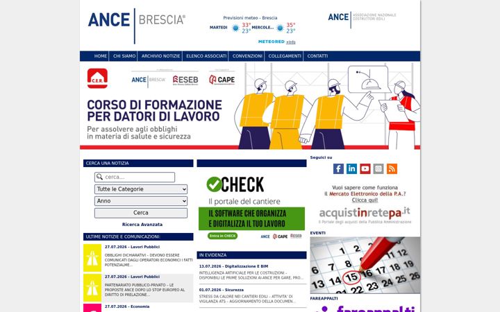 Captura de pantalla de ancebrescia.it