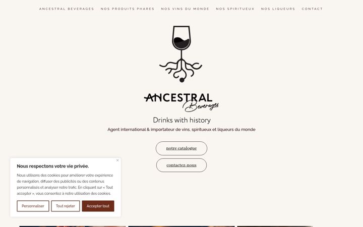 Screenshot of ancestral-beverages.fr