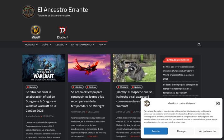 Екранна снимка на ancestroerrante.es