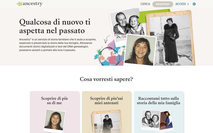 Screenshot of ancestry.it