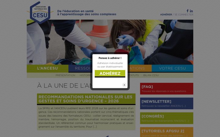 Skjámynd af ancesu.fr