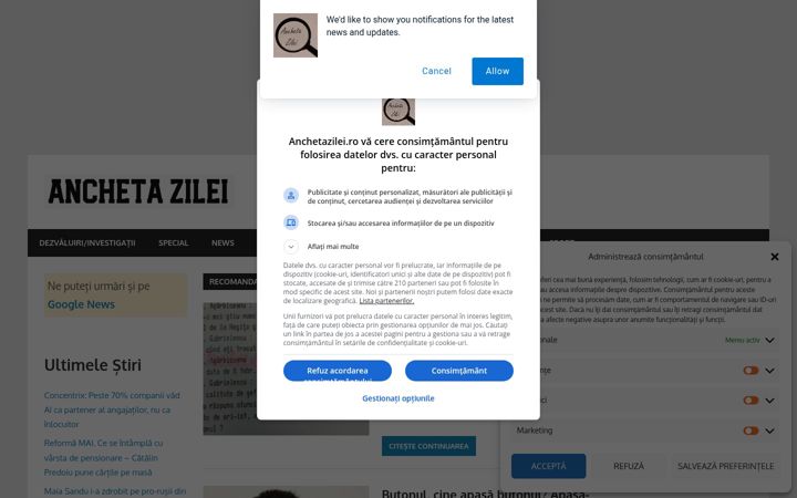 Screenshot of anchetazilei.ro