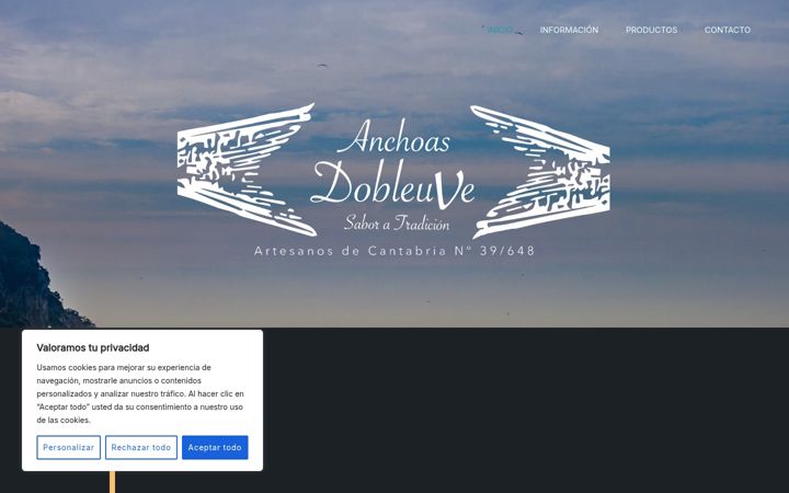 Screenshot of anchoasdobleuve.es