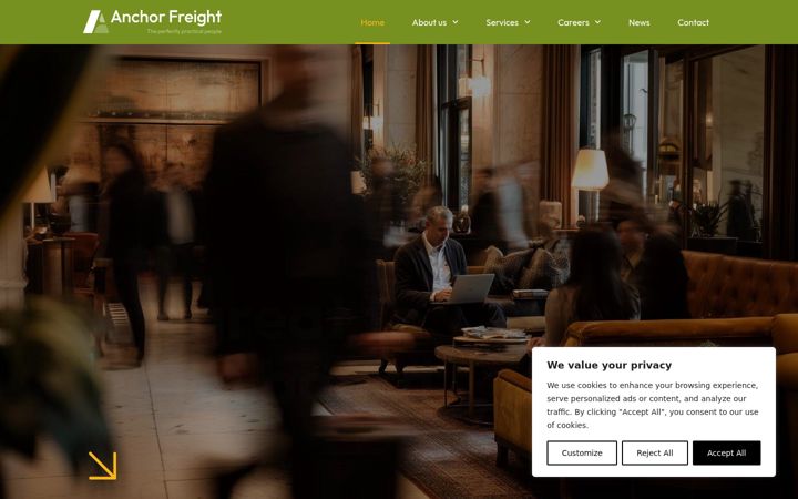 Screenshot of anchor-freight.co.uk