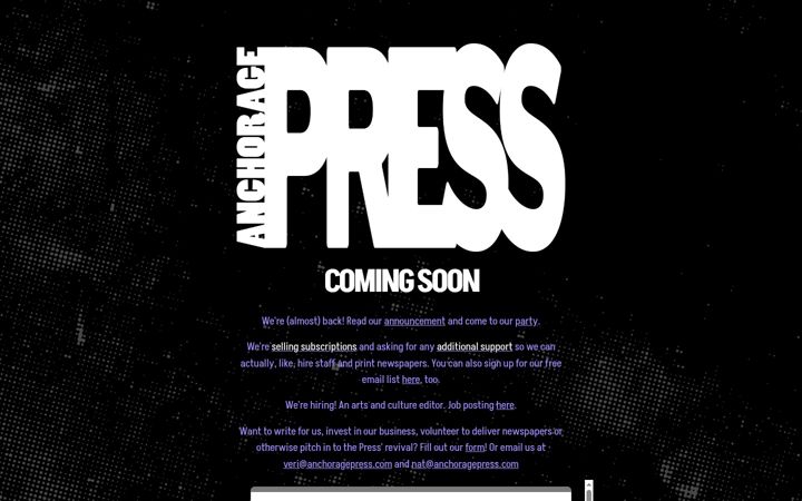 Screenshot of anchoragepress.com
