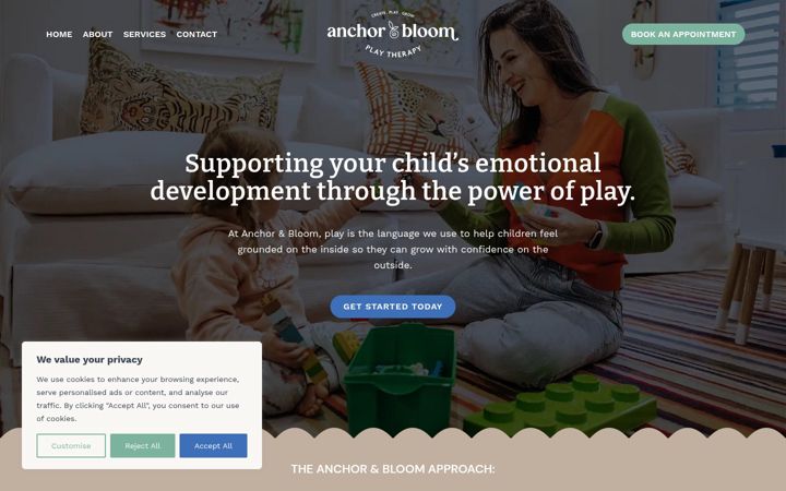 Screenshot of anchorandbloom.co.za