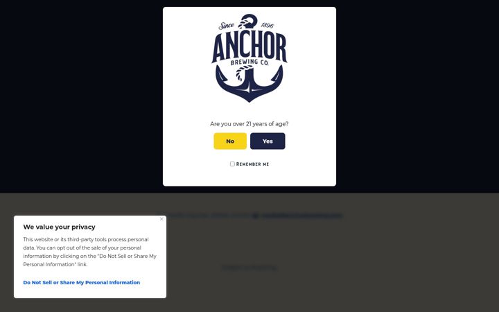 Screenshot of anchorbrewing.com