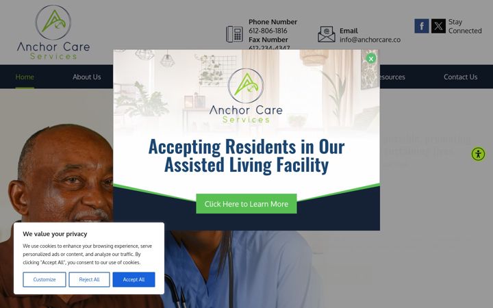 Screenshot of anchorcare.co