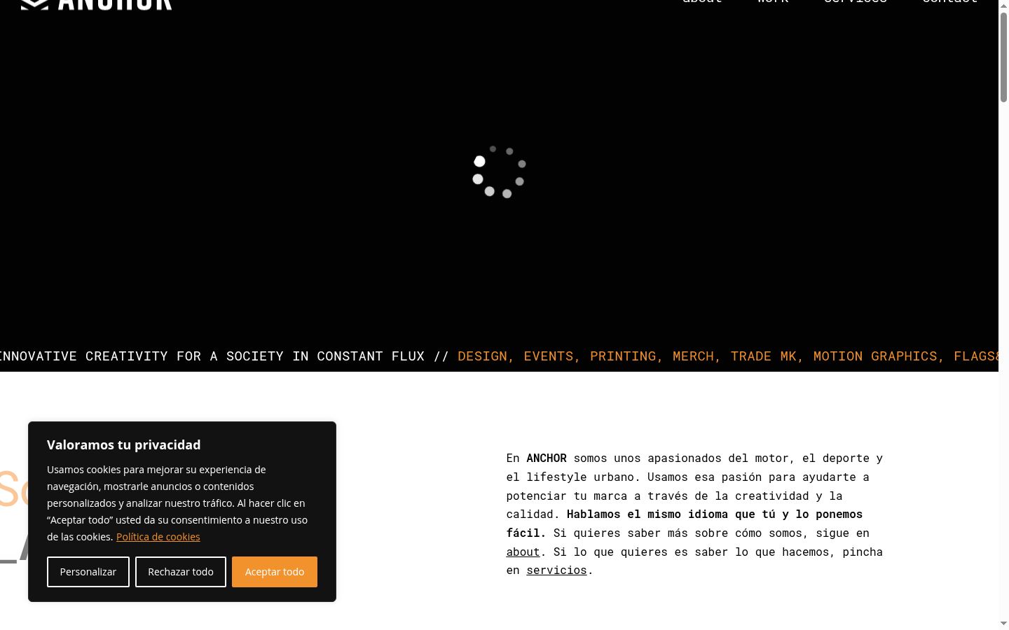 Screenshot del banner di consenso mostrato prima di qualsiasi interazione
