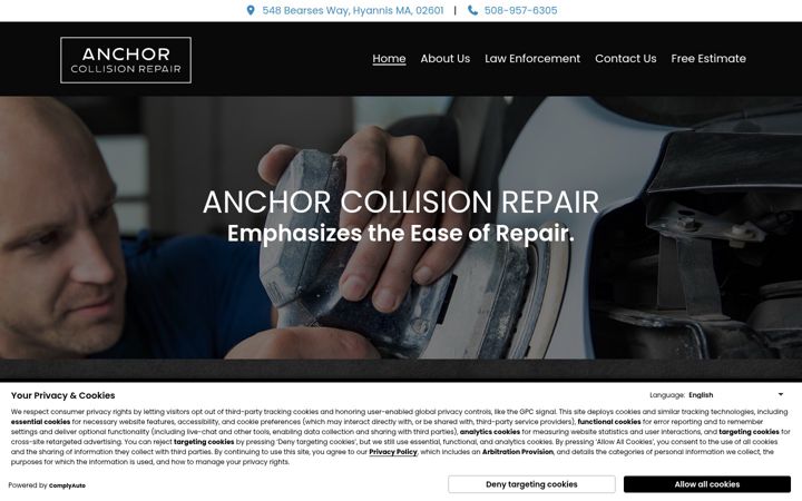 Screenshot of anchorcollision.com