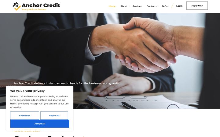 Screenshot of anchorcreditltd.com