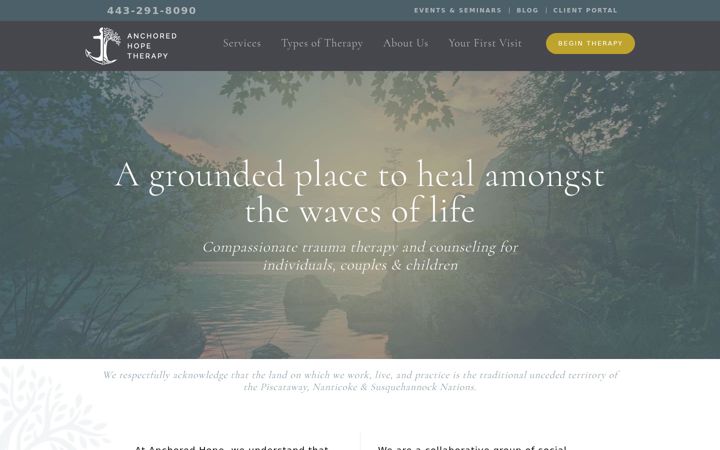 Screenshot of anchoredhopetherapy.com