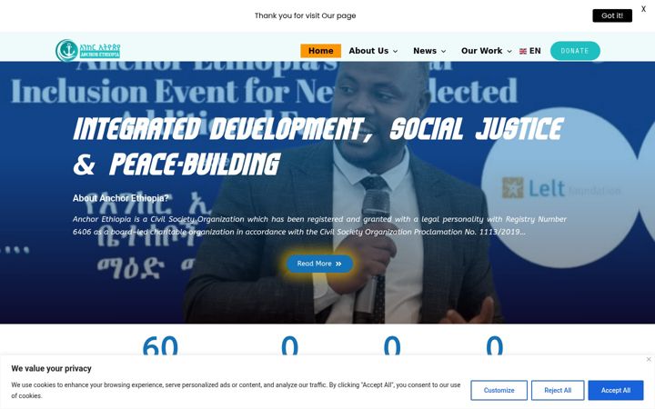 Ekrano kopija anchorethiopia.org