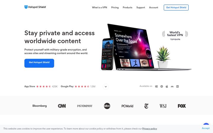 Screenshot of anchorfree.com