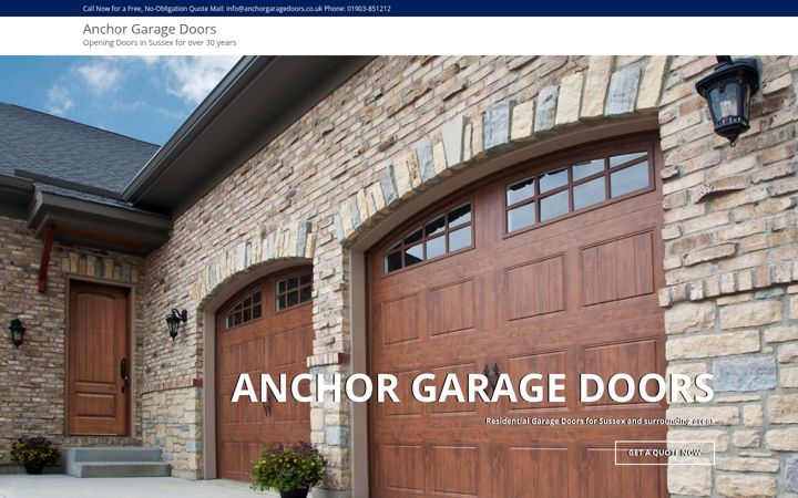 Captura de ecrã de anchorgaragedoors.co.uk