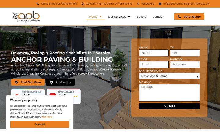 Captura de ecrã de anchorpavingandbuilding.co.uk
