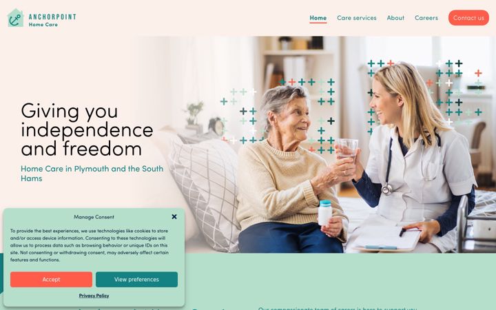 Screenshot of anchorpointhomecare.com