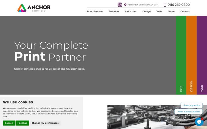 Screenshot of anchorprint.co.uk
