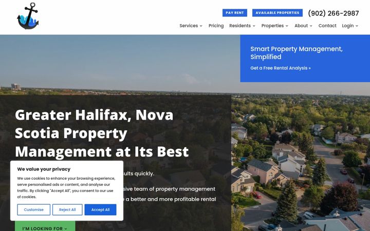 Екранна снимка на anchorproperties.ca
