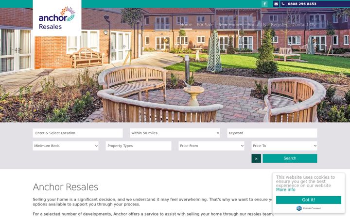 Screenshot of anchorresales.org.uk