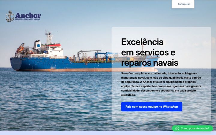 Screenshot of anchorservicosnavais.com.br