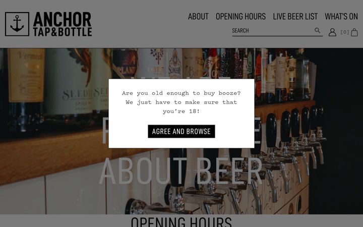 Screenshot of anchortapandbottle.co.uk