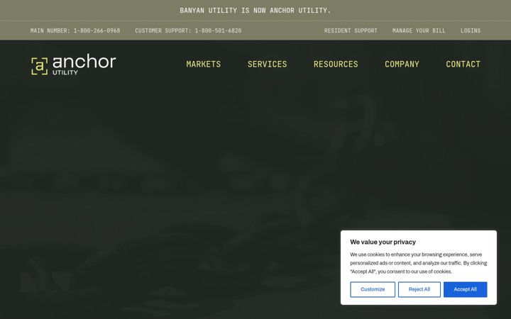 Screenshot of anchorutility.com