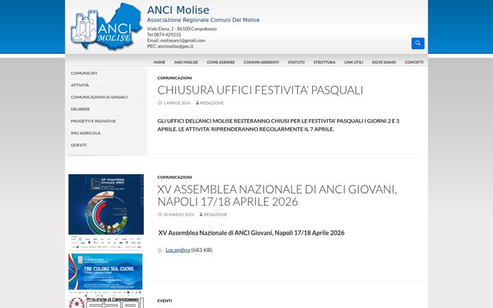 Екранна снимка на anci-molise.it