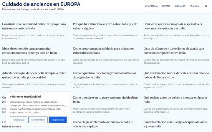 Screenshot of ancianoseneuropa.com