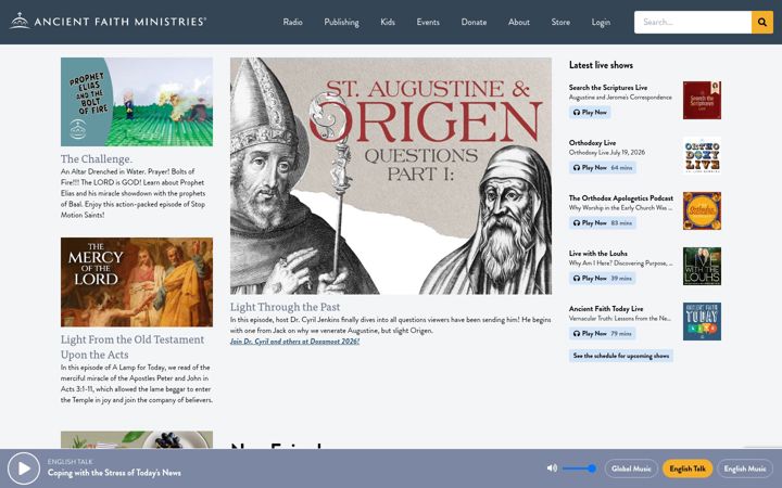 Screenshot of ancientfaith.com