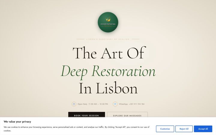Screenshot of ancientherbalspa.eu