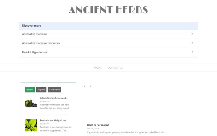 Skærmbillede af ancientherbs.biz