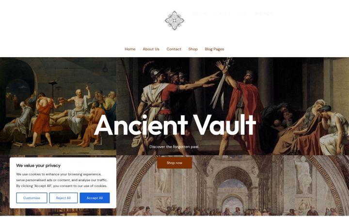 Captură de ecran a ancientvault.nl