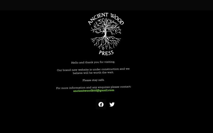 Screenshot of ancientwoodpress.com