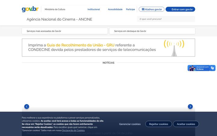 Posnetek zaslona ancine.gov.br