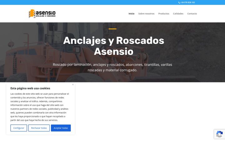 Screenshot of anclajesasensio.com