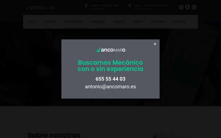 Екранна снимка на ancomaro.es