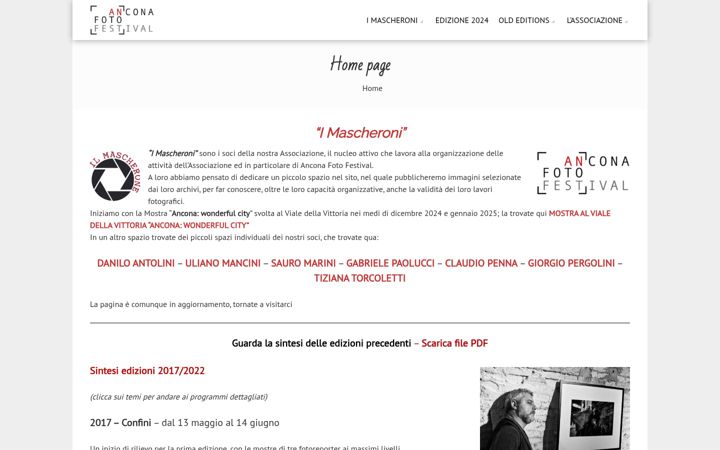 Screenshot stránky anconafotofestival.it