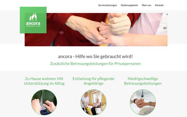 Screenshot of ancora-sozialdienst.de